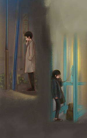 장거리 연애 귀여운 그림 배경화면 — 모토 패드 70 그루브 배경화면
