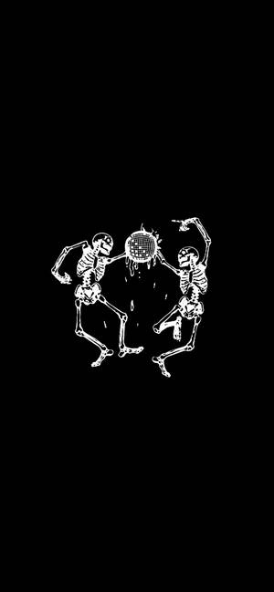 조이의 노래 스켈레톤 클립아트 배경화면 — 아이폰 16 배경화면