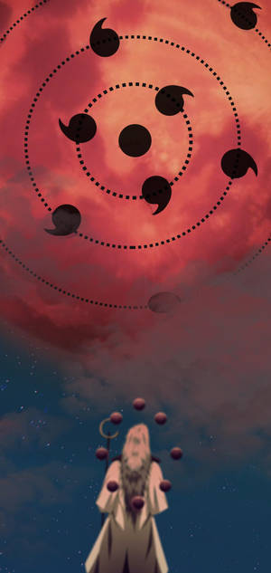 츠쿠요미 볼 만화 아트 배경화면 — 아이폰 15 플러스 배경화면