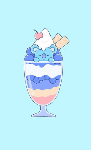 코야 BT21 아이스크림 배경화면 — 갤럭시 탭 S9 FE 배경화면
