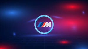 파란색 빨간색 조명 BMW M 로고 — BMW 배경화면