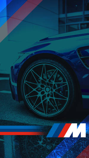 파란색 자동차 타이어 BMW M 로고 — BMW 배경화면