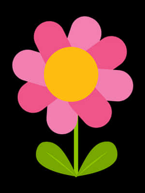 핑크 꽃 만화 일러스트