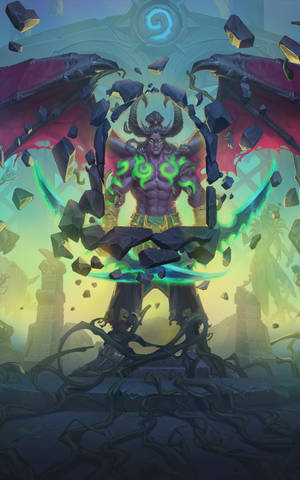 하스스톤 폰 일리단 스톰레이지 주문 시전 바위 — RedMagic Astra 배경화면