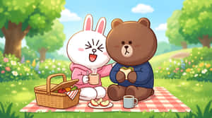 토끼,곰,토끼,소풍,공원,야외,자연,여름,우정,귀여운,귀여운,일러스트,만화,라이프스타일,여가,음식,샌드위치,커피,봄,햇살