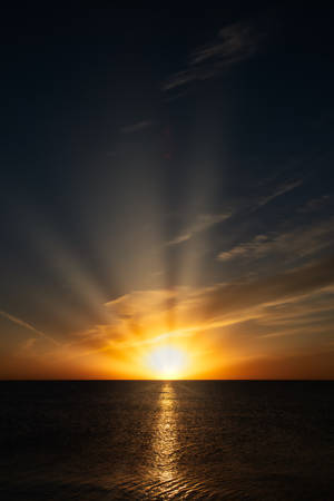 호수 수평선 일출 배경화면