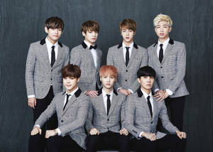 회색 체크 수트 쿨 BTS 노트북