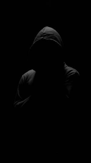 후드 쓴 인물 블랙 아이폰 6 플러스 — 검은색 배경화면